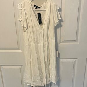 Lulu's White Mini Wrap Dress